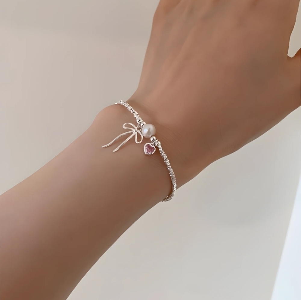 S999 Sterling Silver Bow Bracelet | Matching Necklace Set Available